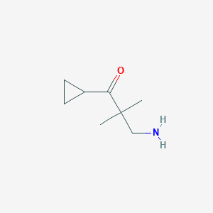 molecular formula C8H15NO B13178915 3-Amino-1-cyclopropyl-2,2-dimethylpropan-1-one 