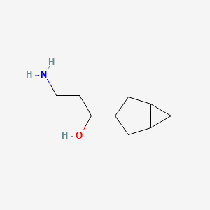 molecular formula C9H17NO B13178929 3-Amino-1-(bicyclo[3.1.0]hexan-3-YL)propan-1-OL 