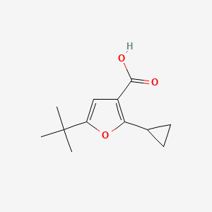 molecular formula C12H16O3 B13178943 5-tert-Butyl-2-cyclopropylfuran-3-carboxylic acid 