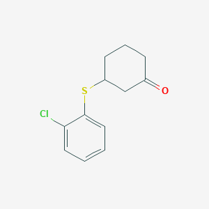 molecular formula C12H13ClOS B13178977 3-[(2-Chlorophenyl)sulfanyl]cyclohexan-1-one 