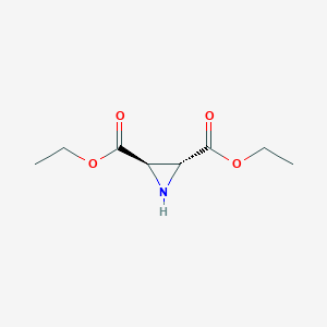 molecular formula C8H13NO4 B13179021 2,3-diethyl (2R,3R)-aziridine-2,3-dicarboxylate CAS No. 168113-12-0