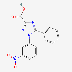 molecular formula C15H10N4O4 B13179044 1-(3-Nitrophenyl)-5-phenyl-1,2,4-triazole-3-carboxylic acid 