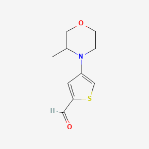 molecular formula C10H13NO2S B13179060 4-(3-Methylmorpholin-4-yl)thiophene-2-carbaldehyde 