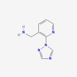 molecular formula C8H9N5 B1317910 [2-(1H-1,2,4-triazol-1-yl)pyridin-3-yl]methylamine CAS No. 950769-01-4