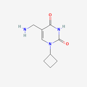 molecular formula C9H13N3O2 B13179156 5-(Aminomethyl)-1-cyclobutyl-1,2,3,4-tetrahydropyrimidine-2,4-dione 
