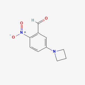 molecular formula C10H10N2O3 B13179170 5-(Azetidin-1-yl)-2-nitrobenzaldehyde 