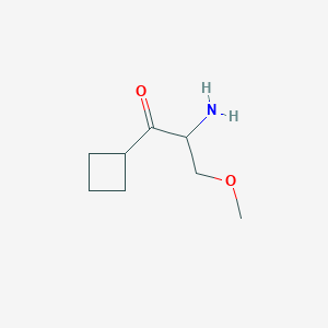molecular formula C8H15NO2 B13179176 2-Amino-1-cyclobutyl-3-methoxypropan-1-one 