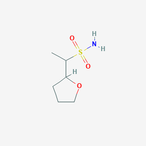 molecular formula C6H13NO3S B13179199 1-(Oxolan-2-yl)ethane-1-sulfonamide 