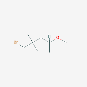 molecular formula C8H17BrO B13179211 1-Bromo-4-methoxy-2,2-dimethylpentane 