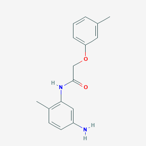 molecular formula C16H18N2O2 B1317922 N-(5-Amino-2-methylphenyl)-2-(3-methylphenoxy)-acetamide CAS No. 953744-13-3