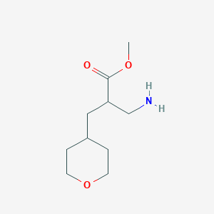 molecular formula C10H19NO3 B13179234 Methyl 3-amino-2-(oxan-4-ylmethyl)propanoate 