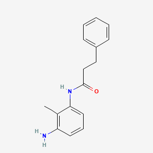 molecular formula C16H18N2O B1317927 N-(3-Amino-2-methylphenyl)-3-phenylpropanamide CAS No. 953758-19-5