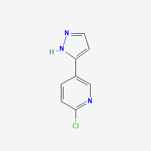 molecular formula C8H6ClN3 B13179305 2-Chloro-5-(1H-pyrazol-3-yl)pyridine 