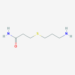 molecular formula C6H14N2OS B13179316 3-[(3-Aminopropyl)sulfanyl]propanamide 