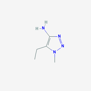 molecular formula C5H10N4 B13179325 5-Ethyl-1-methyl-1H-1,2,3-triazol-4-amine 