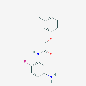 molecular formula C16H17FN2O2 B1317938 N-(5-Amino-2-fluorophenyl)-2-(3,4-dimethylphenoxy)acetamide CAS No. 953720-38-2