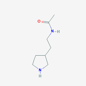 molecular formula C8H16N2O B13179397 N-[2-(pyrrolidin-3-yl)ethyl]acetamide 