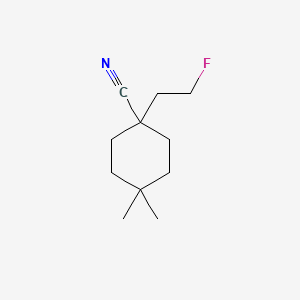 molecular formula C11H18FN B13179424 1-(2-Fluoroethyl)-4,4-dimethylcyclohexane-1-carbonitrile 
