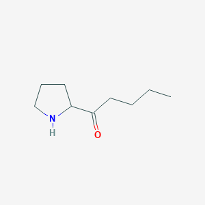 molecular formula C9H17NO B13179522 1-(Pyrrolidin-2-YL)pentan-1-one 
