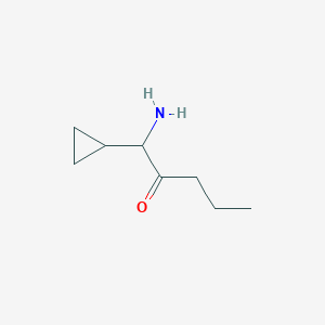 molecular formula C8H15NO B13179547 1-Amino-1-cyclopropylpentan-2-one 