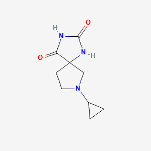 molecular formula C9H13N3O2 B13179567 7-Cyclopropyl-1,3,7-triazaspiro[4.4]nonane-2,4-dione 