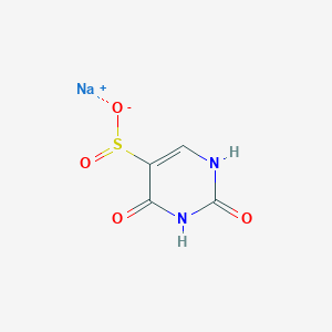 molecular formula C4H3N2NaO4S B13179592 Sodium 2,4-dioxo-1,2,3,4-tetrahydropyrimidine-5-sulfinate 