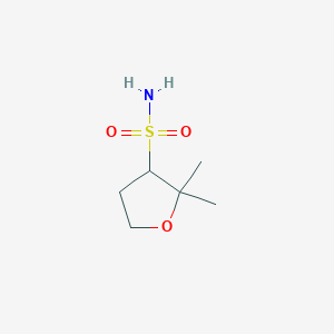 molecular formula C6H13NO3S B13179597 2,2-Dimethyloxolane-3-sulfonamide 