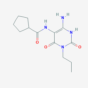 N-(6-amino-2,4-dioxo-3-propyl-1H-pyrimidin-5-yl)cyclopentanecarboxamide