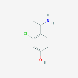 molecular formula C8H10ClNO B13179620 4-(1-Aminoethyl)-3-chlorophenol 