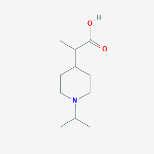 molecular formula C11H21NO2 B13179625 2-[1-(Propan-2-yl)piperidin-4-yl]propanoic acid 