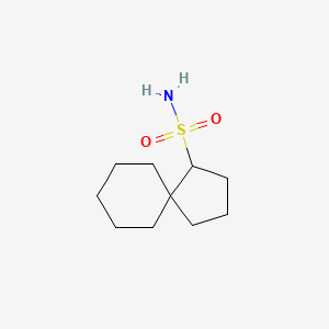 molecular formula C10H19NO2S B13179679 Spiro[4.5]decane-1-sulfonamide 