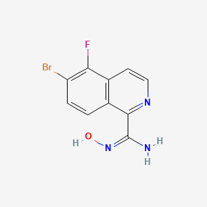 molecular formula C10H7BrFN3O B13179728 (E)-6-Bromo-5-fluoro-N'-hydroxyisoquinoline-1-carboximidamide 