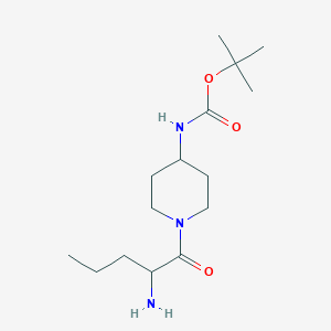 molecular formula C15H29N3O3 B13179765 tert-butyl N-[1-(2-aminopentanoyl)piperidin-4-yl]carbamate 