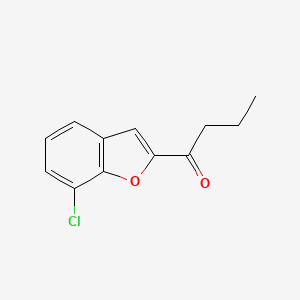 molecular formula C12H11ClO2 B13179826 1-(7-Chloro-1-benzofuran-2-yl)butan-1-one 