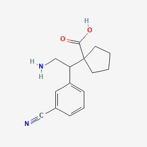 molecular formula C15H18N2O2 B13179842 1-[2-Amino-1-(3-cyanophenyl)ethyl]cyclopentane-1-carboxylic acid 