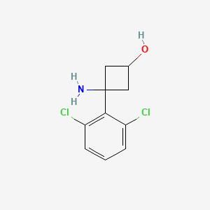 molecular formula C10H11Cl2NO B13179857 3-Amino-3-(2,6-dichlorophenyl)cyclobutan-1-ol 