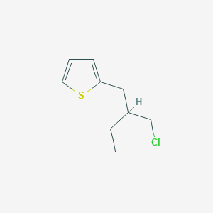 molecular formula C9H13ClS B13179877 2-[2-(Chloromethyl)butyl]thiophene 