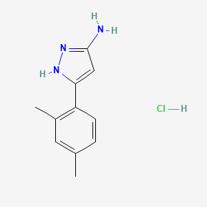 molecular formula C11H14ClN3 B1317989 5-(2,4-Dimethyl-phenyl)-2H-pyrazol-3-ylamine hydrochloride CAS No. 850869-66-8