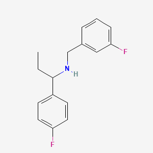 molecular formula C16H17F2N B13179910 [(3-Fluorophenyl)methyl][1-(4-fluorophenyl)propyl]amine 
