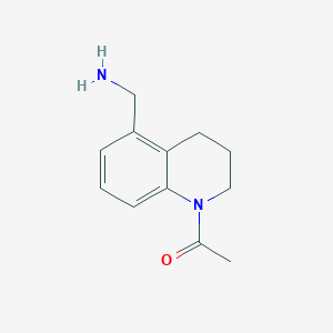 molecular formula C12H16N2O B13179925 1-[5-(Aminomethyl)-1,2,3,4-tetrahydroquinolin-1-yl]ethan-1-one 