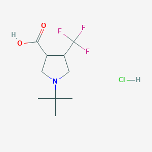 molecular formula C10H17ClF3NO2 B13179979 1-tert-Butyl-4-(trifluoromethyl)pyrrolidine-3-carboxylic acid hydrochloride 