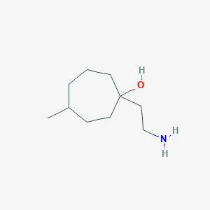 molecular formula C10H21NO B13180007 1-(2-Aminoethyl)-4-methylcycloheptan-1-ol 