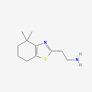 molecular formula C11H18N2S B13180108 2-(4,4-Dimethyl-4,5,6,7-tetrahydro-1,3-benzothiazol-2-yl)ethan-1-amine 