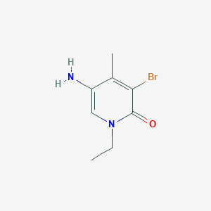 molecular formula C8H11BrN2O B13180110 5-Amino-3-bromo-1-ethyl-4-methyl-1,2-dihydropyridin-2-one 