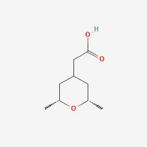 molecular formula C9H16O3 B13180124 2-[(2R,6S)-2,6-Dimethyloxan-4-yl]acetic acid CAS No. 928156-60-9