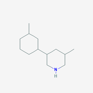 molecular formula C13H25N B13180133 3-Methyl-5-(3-methylcyclohexyl)piperidine 