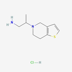 molecular formula C10H17ClN2S B13180154 2-(6,7-dihydrothieno[3,2-c]pyridin-5(4H)-yl)propan-1-amine hydrochloride 