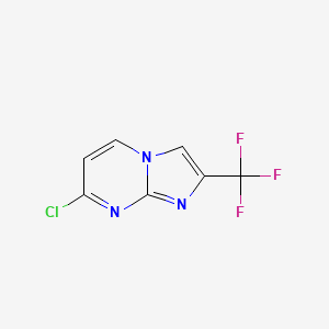 molecular formula C7H3ClF3N3 B13180158 7-Chloro-2-(trifluoromethyl)imidazo[1,2-a]pyrimidine 