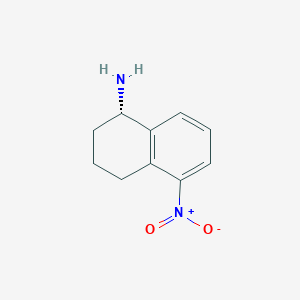 molecular formula C10H12N2O2 B13180164 (1S)-5-Nitro-1,2,3,4-tetrahydronaphthalen-1-amine 