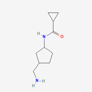 molecular formula C10H18N2O B13180172 N-[3-(Aminomethyl)cyclopentyl]cyclopropanecarboxamide 